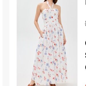 Line & Dot Reeta Dress in White Multi NWTs Coastal Seashell Vacation Medium